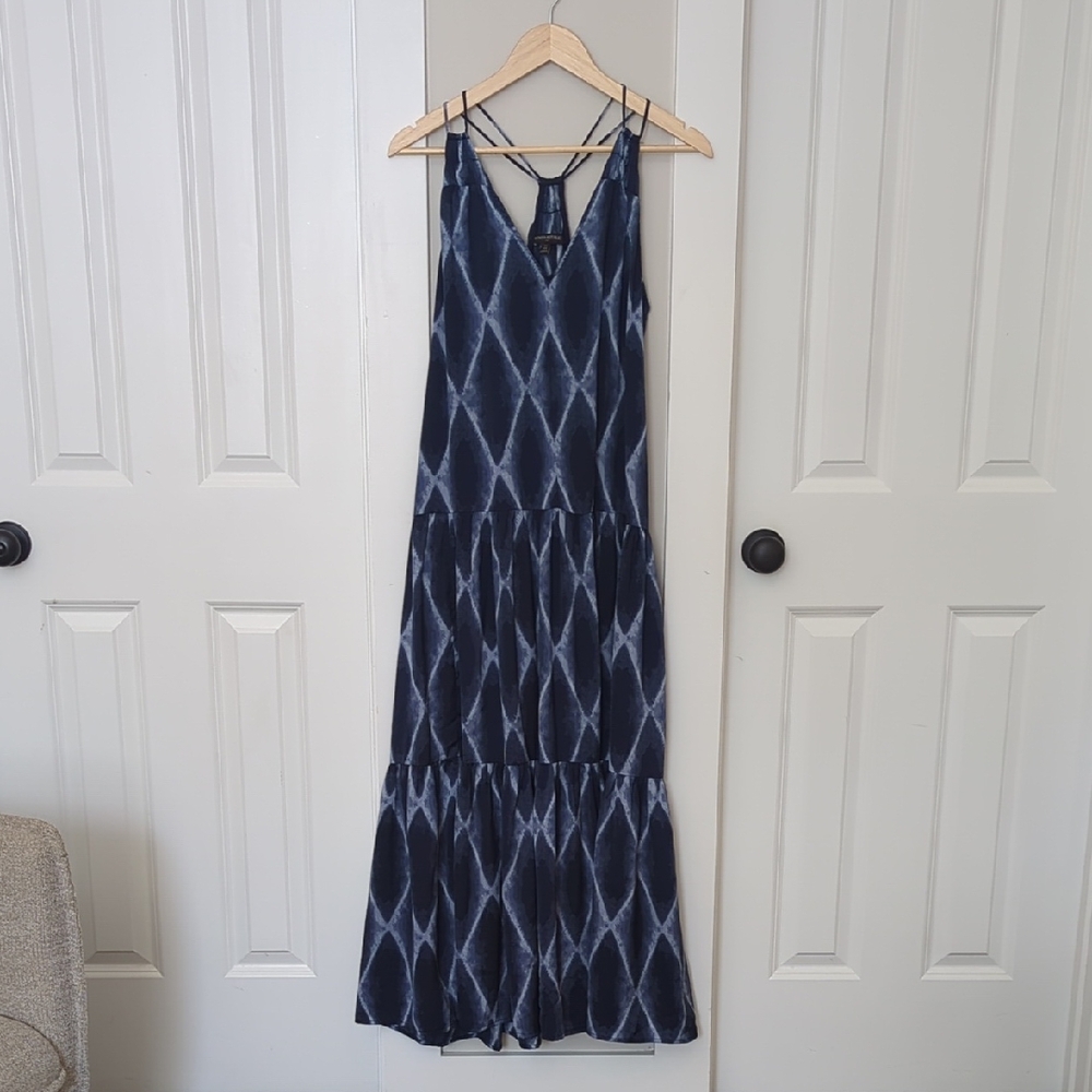 Banana Republic Navy Patterned Maxi Dress